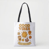 Nur gute Vibes – Bearbeitbare Kunst Tasche (Vorderseite)