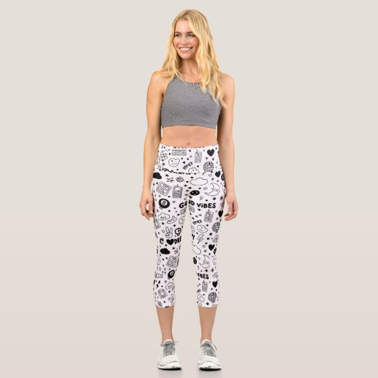 Nur gute Vibes Capri Leggings (Vorderseite)
