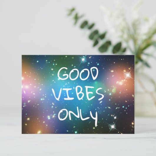 Nur gute Vibes Einladung (Stehend Vorderseite)