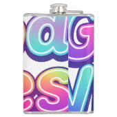 Nur Gute Vibes Farbige Typografie Geschenk Design Flachmann (Rückseite)