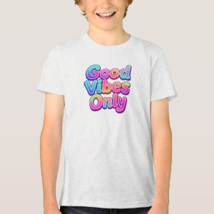Nur Gute Vibes Farbige Typografie Geschenk Design Tri-Blend Shirt