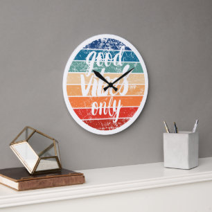 Nur gute Vibes Große Wanduhr