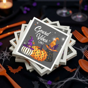 Nur gute Vibes Halloween-Kürbis-Servietten Serviette