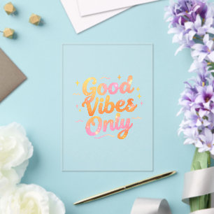 Nur Gute Vibes Helle Farbige Zitat Geschenk Design Acryleinladungen