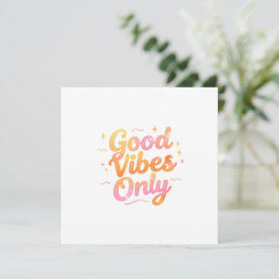 Nur Gute Vibes Helle Farbige Zitat Geschenk Design Einladung