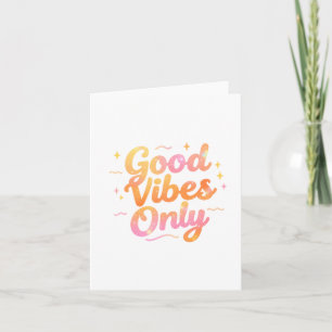Nur Gute Vibes Helle Farbige Zitat Geschenk Design Einladung