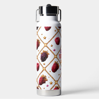 Nur gute Vibes Himbeer- und Brombeer-Muster-Sta Trinkflasche
