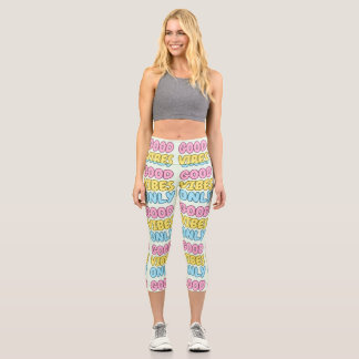 Nur gute Vibes Hoch geschnittene Caprihosen Capri Leggings