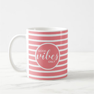Nur gute Vibes Hübscher Korallenfarbener Moderner Kaffeetasse
