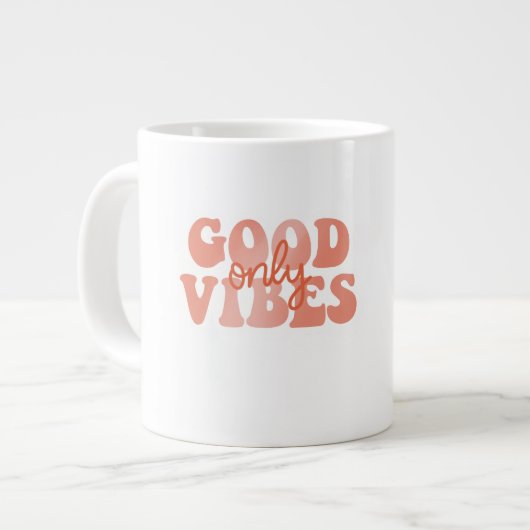 Nur gute Vibes Jumbo-Tasse (Vorderseite Links)