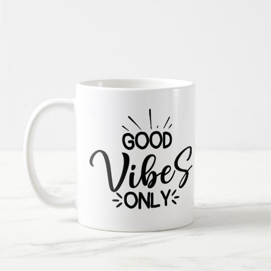 Nur gute Vibes Kaffeetasse (Links)
