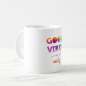 Nur gute Vibes Kaffeetasse (Vorderseite Links)