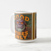 Nur Gute Vibes Kaffeetasse – Fettes Gorilla-Design (Vorderseite Links)