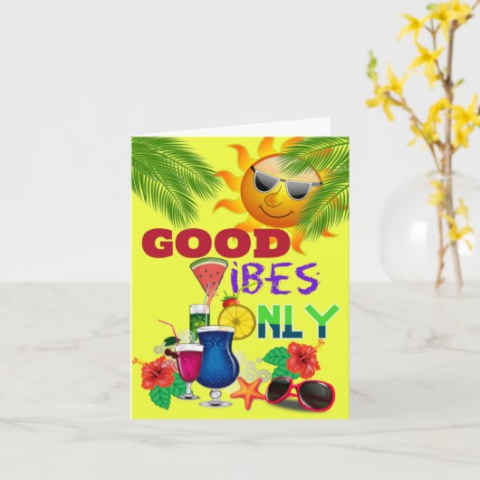 Nur gute Vibes Karte (Gelbe Blume)