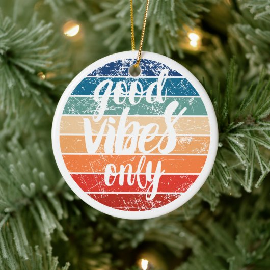 Nur gute Vibes Keramik Ornament (Baum)