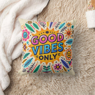 Nur Gute Vibes Kissen – Zitat-Kissen mit Positiver