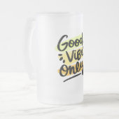 Nur gute Vibes Mattglas Bierglas (Vorderseite Links)