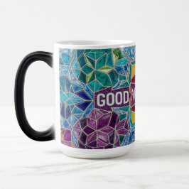 Nur gute Vibes moderne Mosaik-Muster Keramiktasse Verwandlungstasse