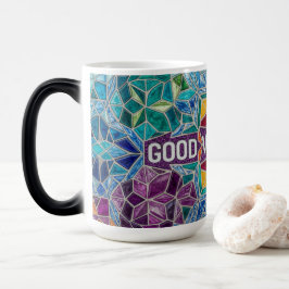 Nur gute Vibes moderne Mosaik-Muster Keramiktasse Verwandlungstasse