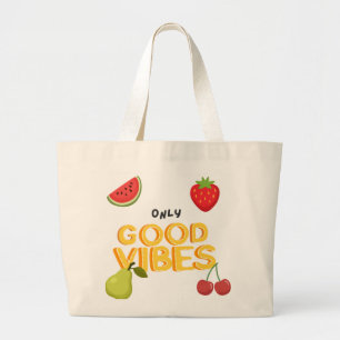 : 'Nur gute Vibes' Obstsalat Jumbo Stoffbeutel