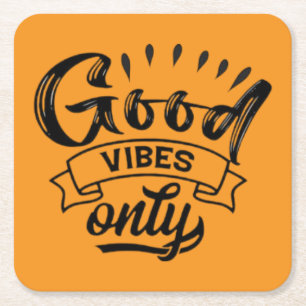 Nur gute Vibes Pinsel-Typografie Rechteckiger Pappuntersetzer