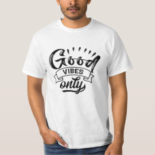Nur gute Vibes Pinsel-Typografie T-Shirt