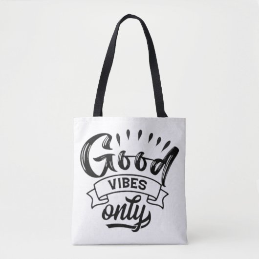 Nur gute Vibes Pinsel-Typografie Tasche (Vorderseite)