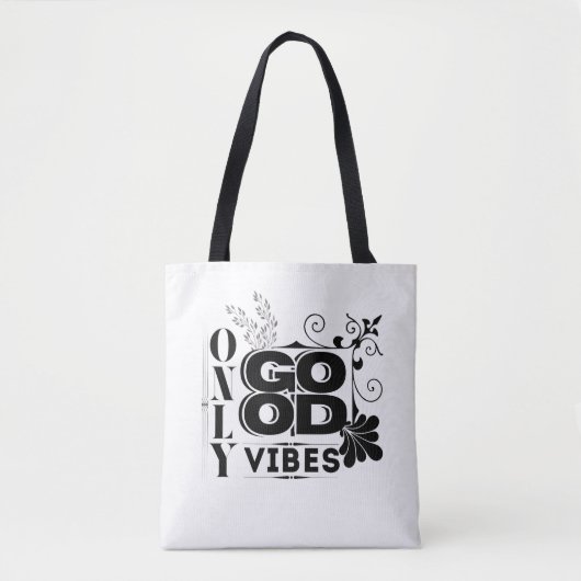 Nur gute Vibes - positive Motivierend Typografie Tasche (Vorderseite)