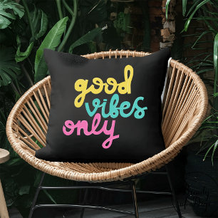 Nur gute Vibes Positivität Groovy farbiges Schwa Kissen