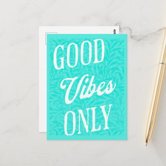 Nur gute Vibes Postkarte (Vorderseite/Rückseite Beispiel)