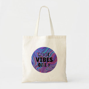'Nur gute Vibes' psychedelisch marmoriert Tragetasche