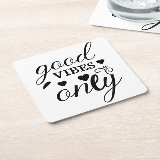 Nur gute Vibes Rechteckiger Pappuntersetzer (angewinkelt)