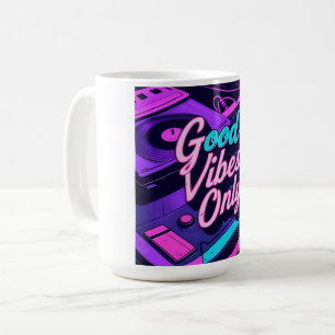 Nur gute Vibes – Retro 80er Neon Vintage Design Kaffeetasse