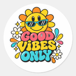Nur Gute Vibes Retro Aufkleber