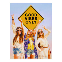 Nur Gute Vibes Retro-Hippie-Plakat