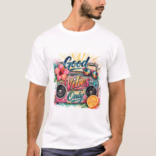 Nur gute Vibes Retro Radio-Tropical T-Shirt .