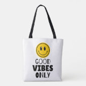 'Nur gute Vibes' Retro Smiley Gesicht  Tasche (Rückseite)