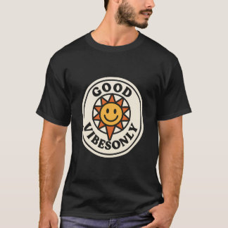 Nur gute Vibes — Retro Smiley Sonne T-Shirt