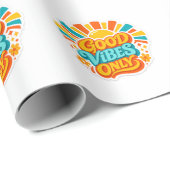 Nur gute Vibes Retro-Sonne Geschenkverpackungspapi Geschenkpapier (Rolleneckpunkt)