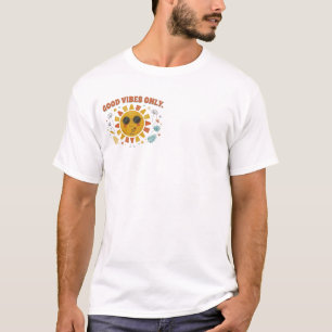 Nur gute Vibes Retro-Sonnenschein-Grafik T-Shirt