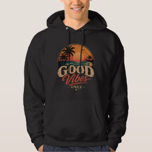 Nur gute Vibes Retro-Sonnenuntergangs-Design Hoodie