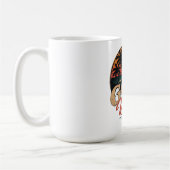 Nur gute Vibes Retro-Sonnenuntergangs-Design Kaffeetasse (Links)