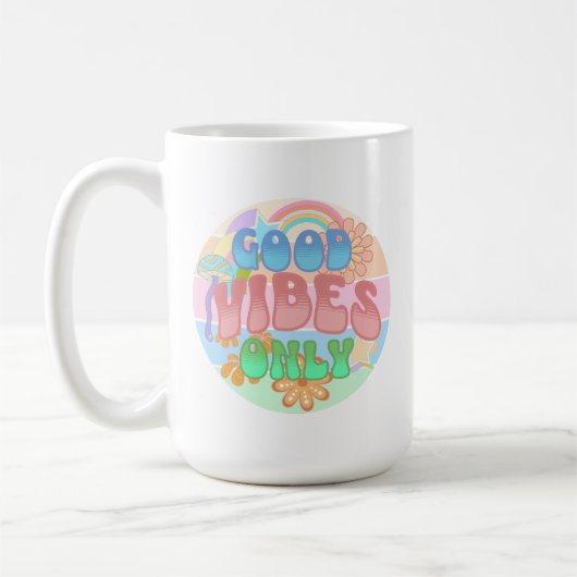 Nur gute Vibes | Retro Vintag Kaffeetasse (Links)