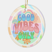 Nur gute Vibes | Retro Vintag Keramik Ornament (Links)
