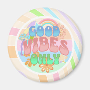 Nur gute Vibes   Retro Vintag Magnet