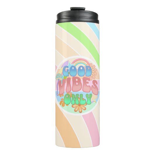 Nur gute Vibes | Retro Vintag Thermosbecher (Vorderseite)