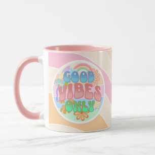 Nur gute Vibes   Retro Vintage  Tasse