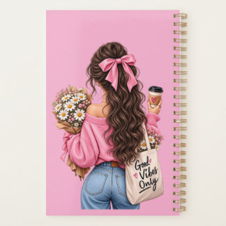 Nur gute Vibes Rosa Mädchen Spiral-Planer Planer