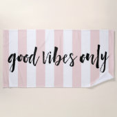 Nur gute Vibes | Roststreifen Strandtuch (Vorderseite)