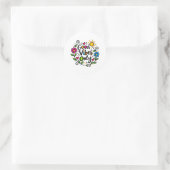 Nur gute Vibes Runder Aufkleber (Tasche)